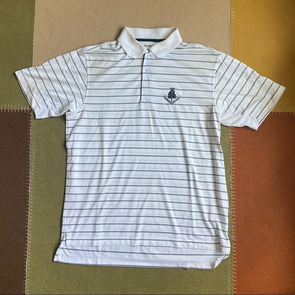 Shirts Carnoustie Golf Links White Black Performance Tech Golf Shirt